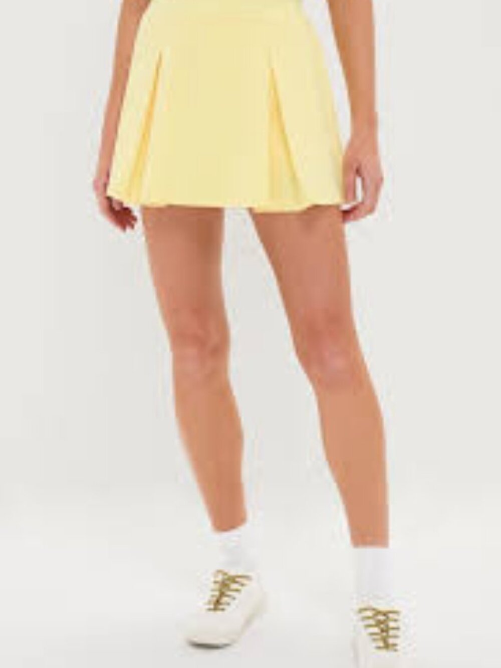 Tuckernuck Yellow Pleated Mini Skirt